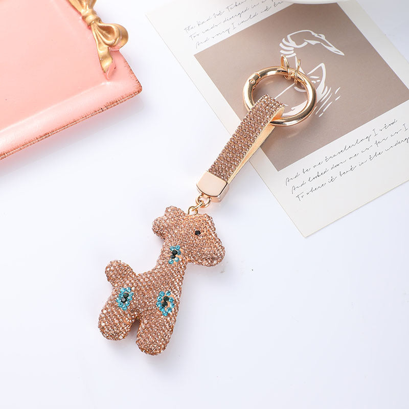 Wholesale Diamond-studded cartoon animal keychain,  car key ring pendant