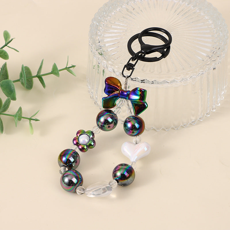 Wholesale Creative Fresh Candy Color Beaded Keychain