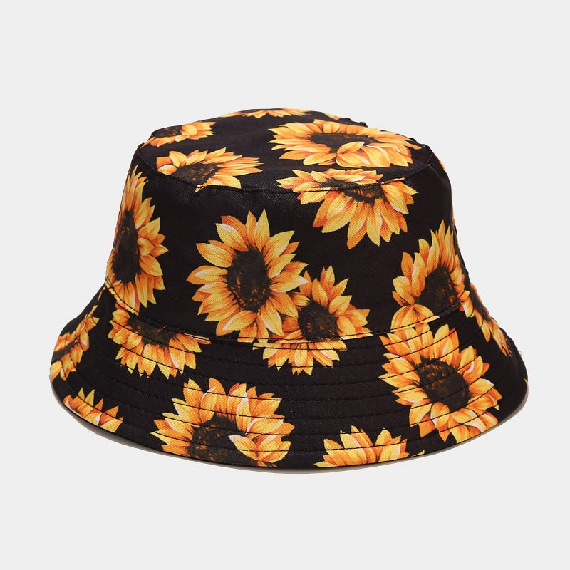 Wholesale Sunflower Flower Reversible Bucket Hat Sun Hat ACC-HT-LvYi004