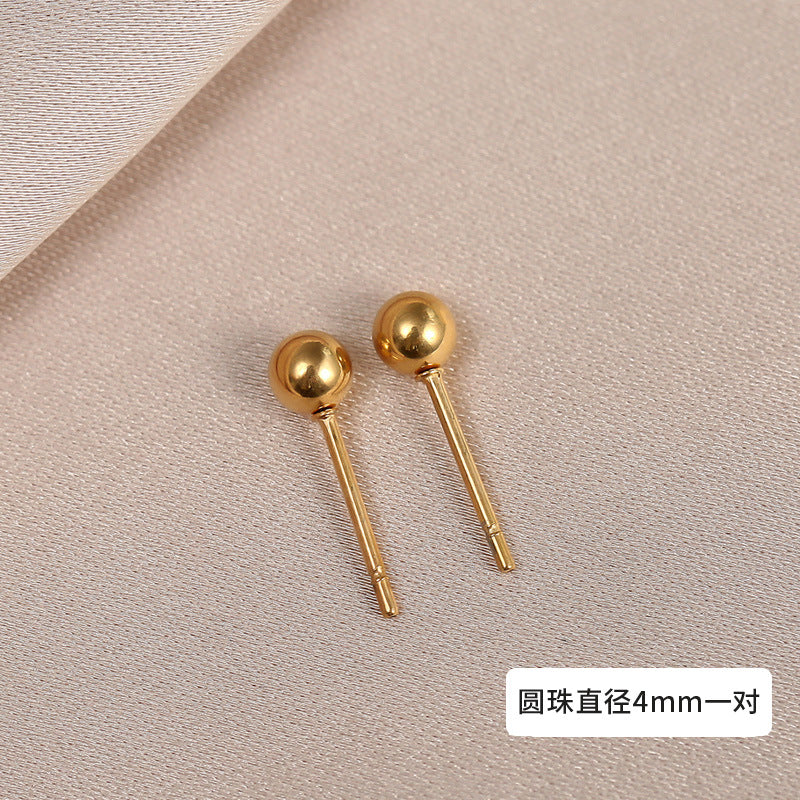 Wholesale Copper Electroplated Round Ball Earrings