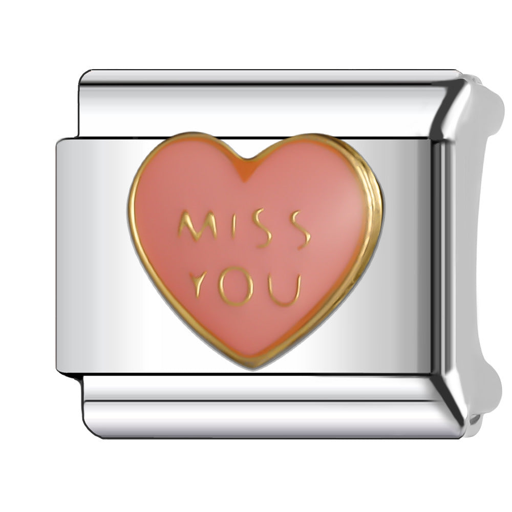 Wholesale Italian Charm Bracelet 9mm DIY Splicing Creative Pattern Stainless Steel Composable Bracelet