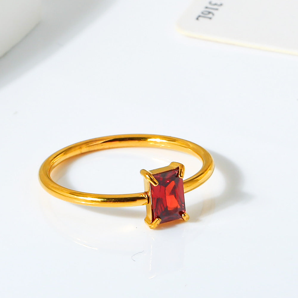 Wholesale 2PCS Steel Titanium Zircon Ring