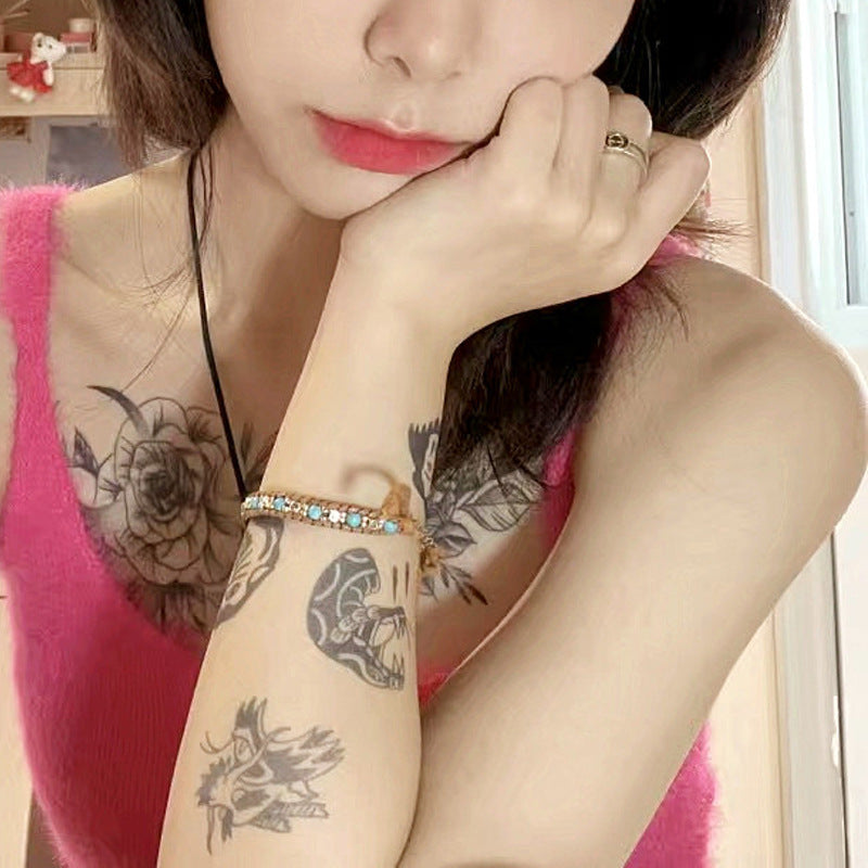 Wholesale Geometric Hand-Woven Artificial Crystal Bracelet for Women,  Trendy Everyday Wear Jewelry