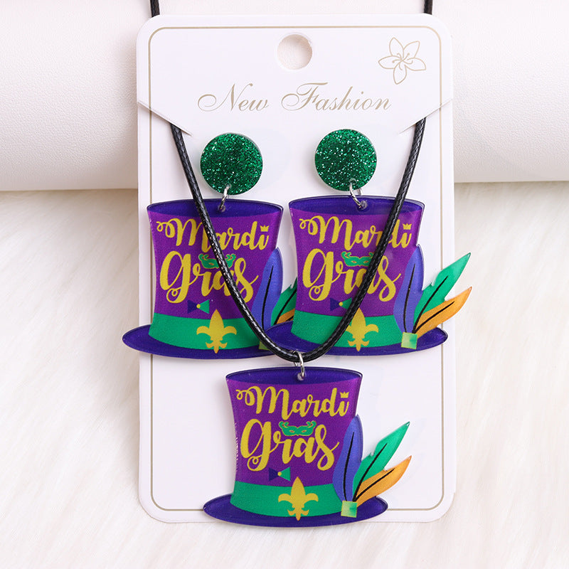 Wholesale  Mardi Gras Christmas Acrylic Earrings