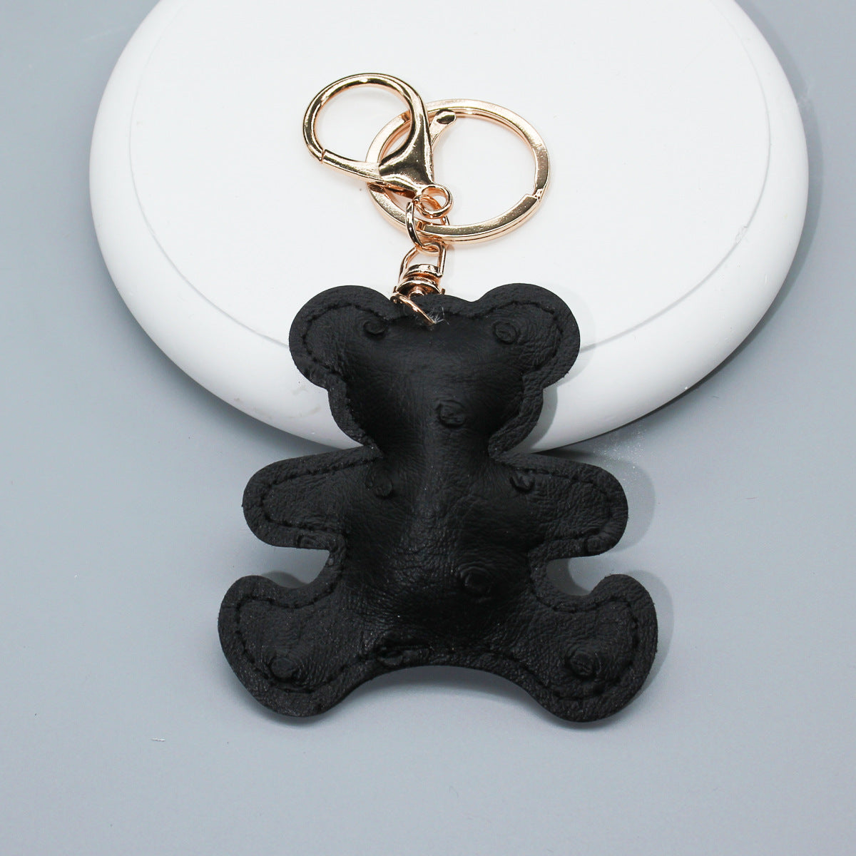 Wholesale  Cartoon Bear Accessories Leather Pattern Car Keychain