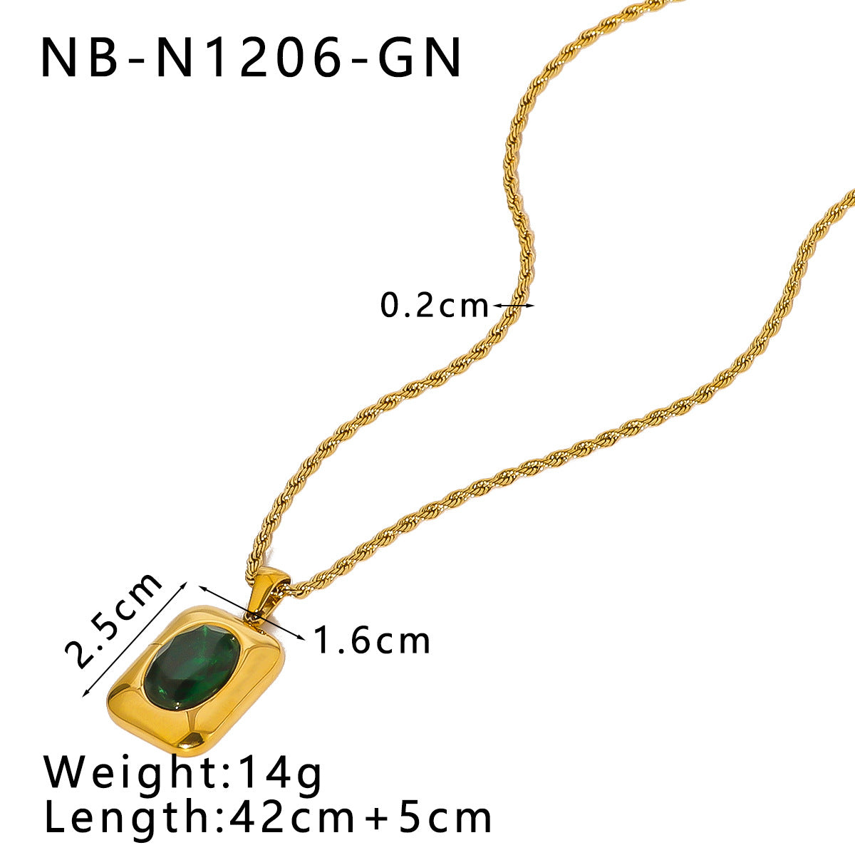 Wholesale 18K Gold Stainless Steel Pendant with Zircon and Twisted Chain Choker Necklaces ACC-NE-XinY008