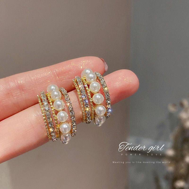 Wholesale Zircon Pearl Earrings Vintage Earrings ACC-ES-Huiih001