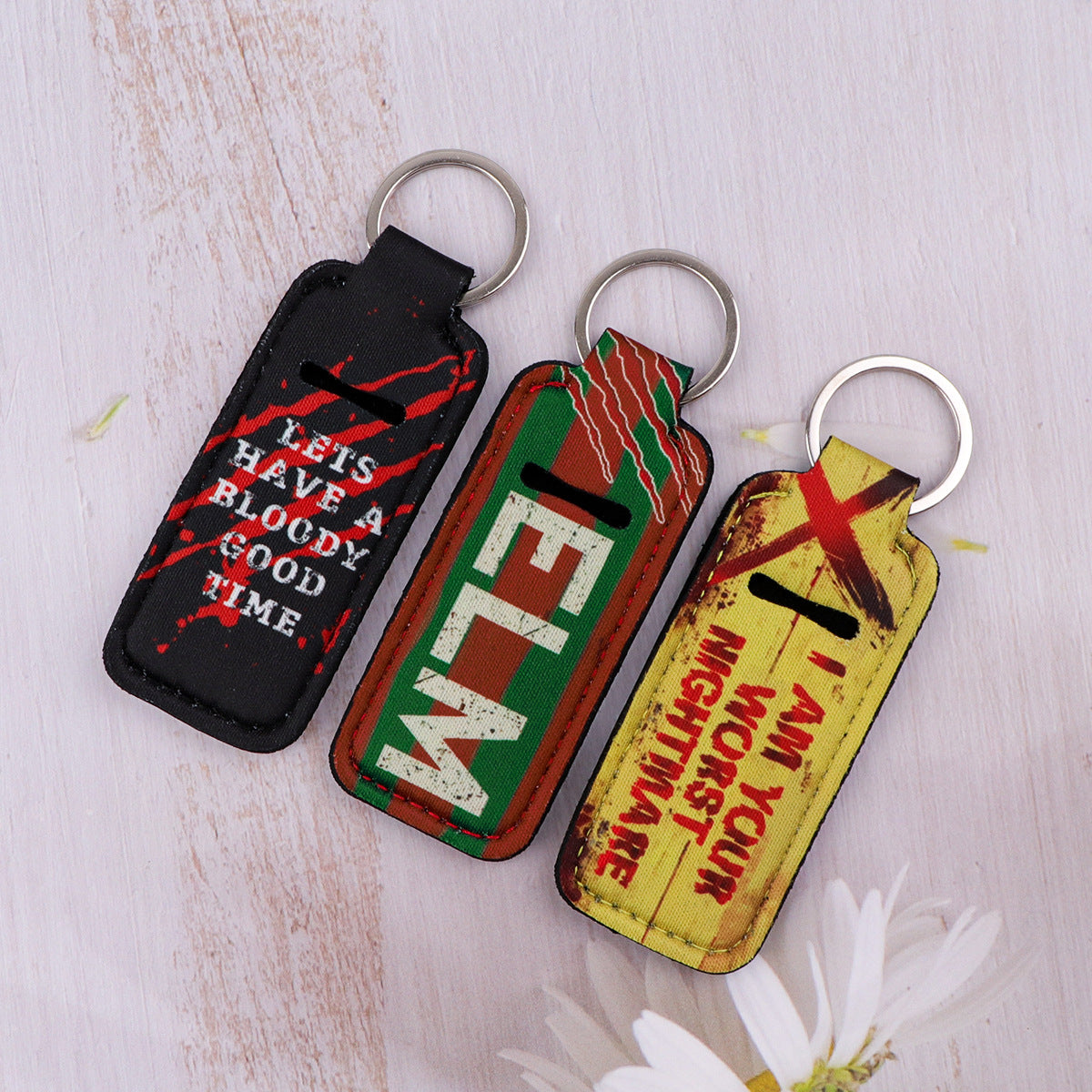 Wholesale 6pcs Quotations Letter Lipstick Set Keychain