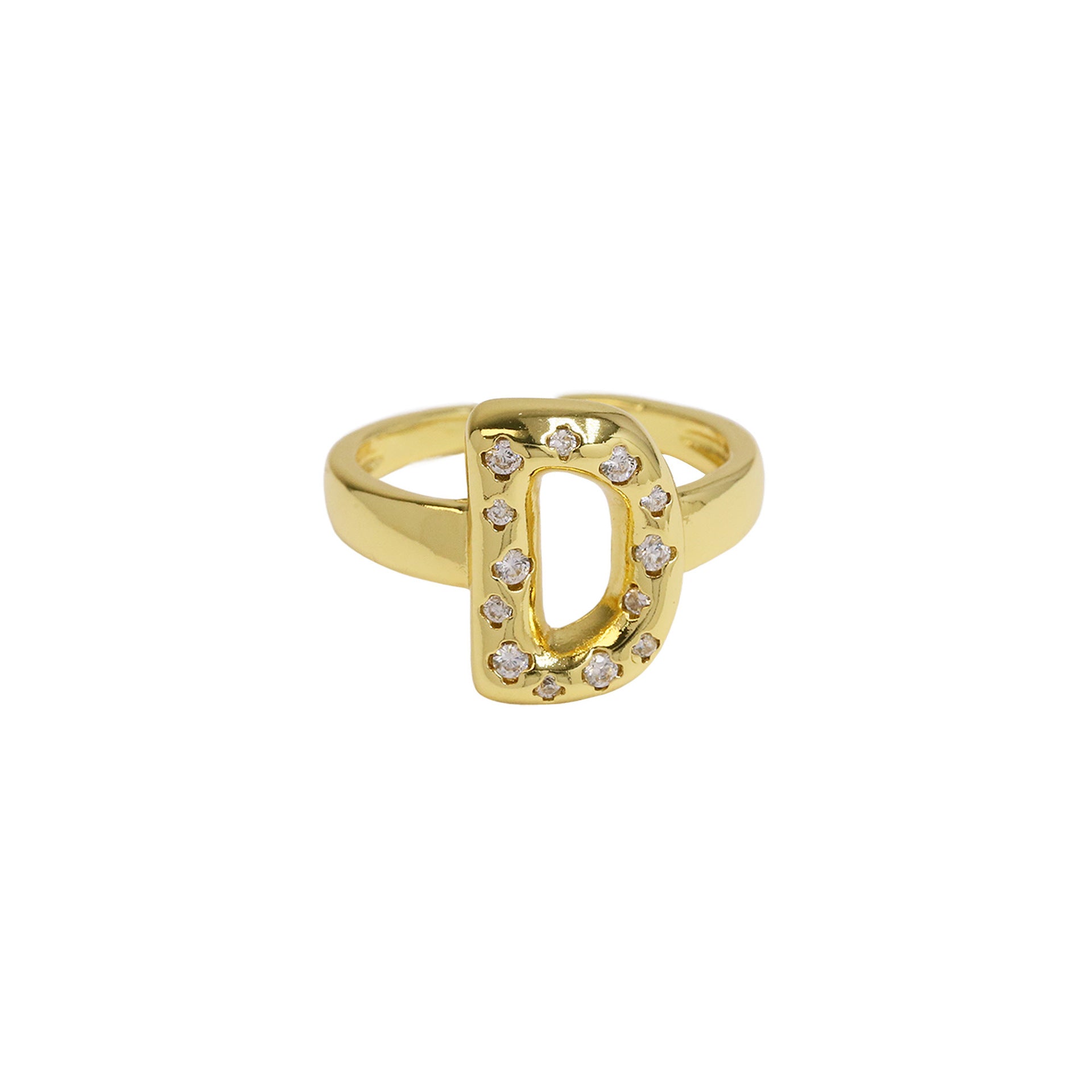 Wholesale Micro-inlaid Zircon Bubble Bubble Balloon Cute 26 English Letters Open Ring