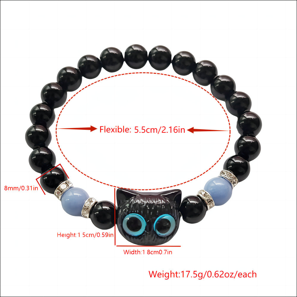 Wholesale Luminous cute cat beaded bracelet