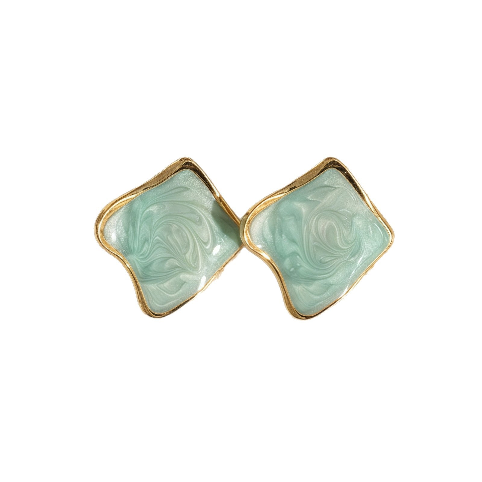 Wholesale Square Light Luxury Retro-Style Titanium Steel Stud Earrings