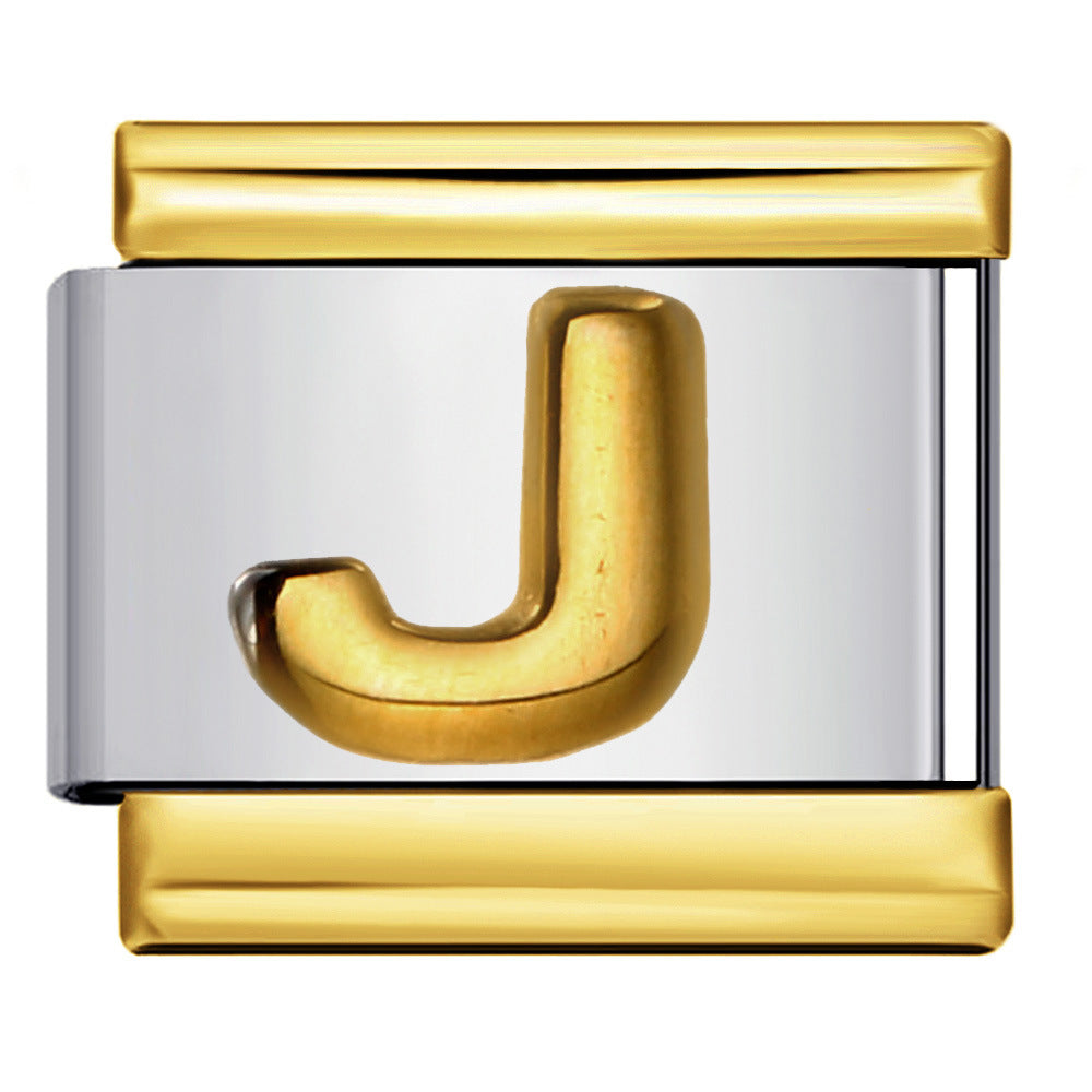 Wholesale Italian Charm Bracelet 9mm DIY Splicing Removable Raised Letters Stainless Steel Composable Bracelet