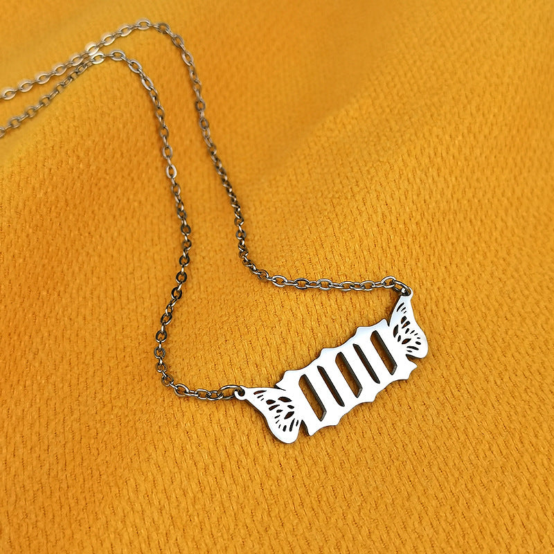 Wholesale 18K Gold Chain Stainless Steel Angel Number Necklaces ACC-NE-GuDi004