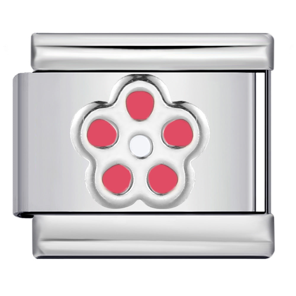 Wholesale Italian Charm Bracelet 9mm DIY Splicing Removable Flowers Stainless Steel Composable Bracelet