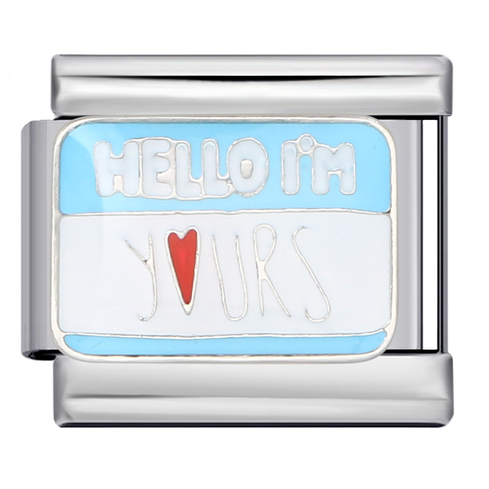 Wholesale Stainless steel welding gold-plated oil drop DIY Italian module Charms