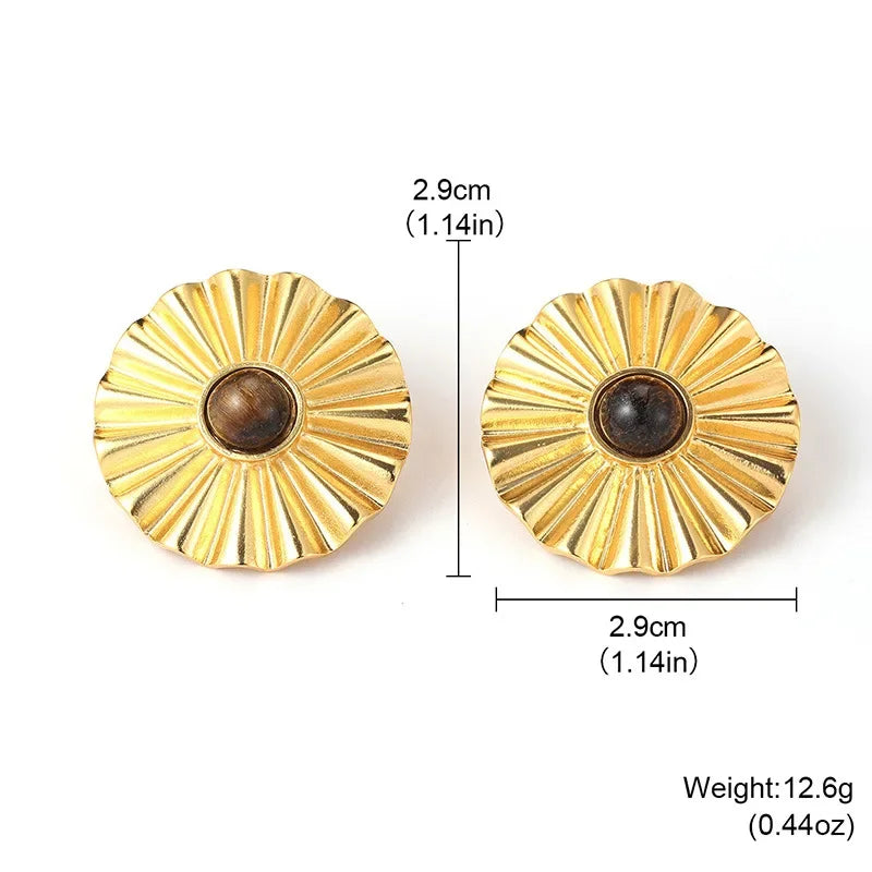 Wholesale Tiger Eye Earrings Retro Luxury  Jewelry