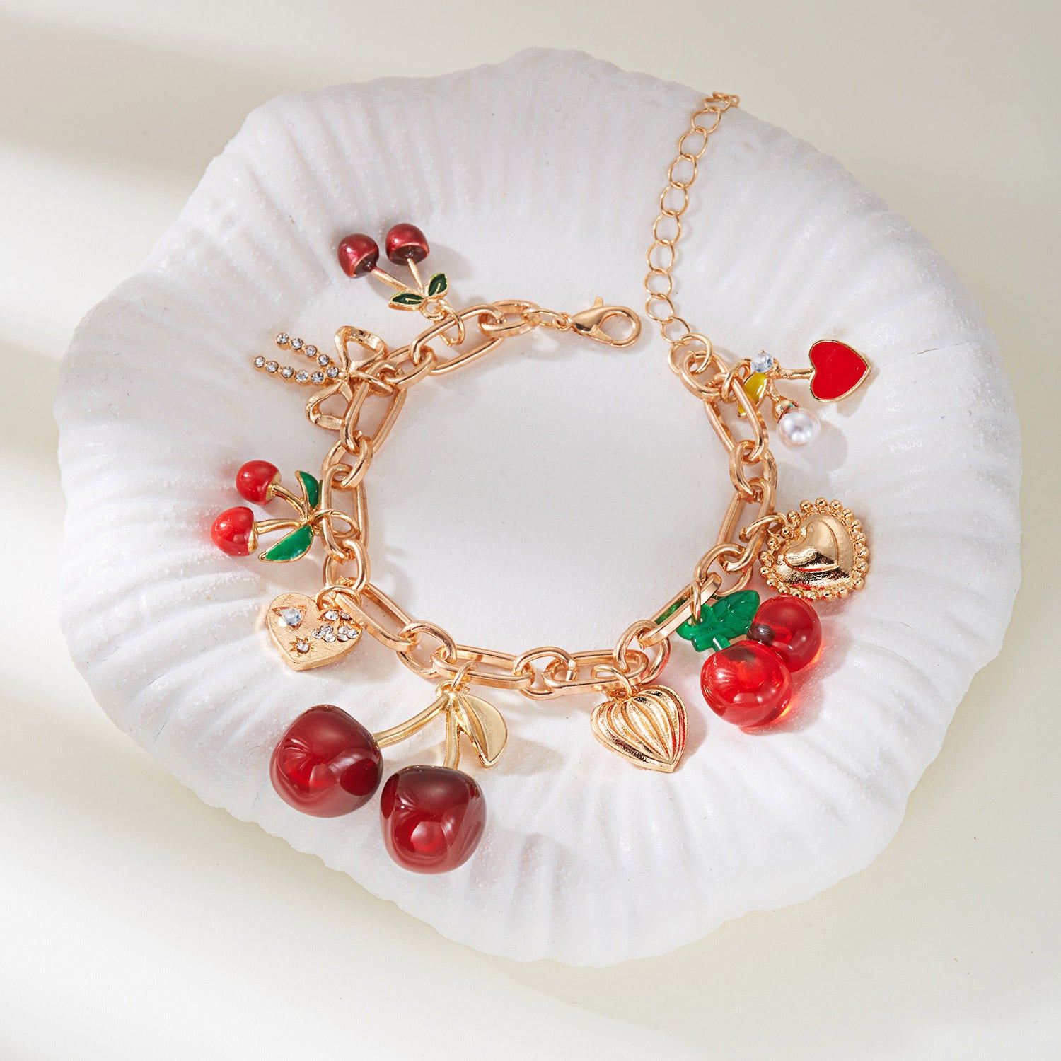 Wholesale Heart Cherry Fruit Adjustable Bracelet
