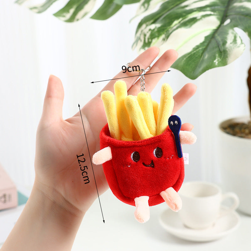 Wholesale Cartoon Chips Burger Hot Dog Plush Keychain ACC-KC-XiaW002