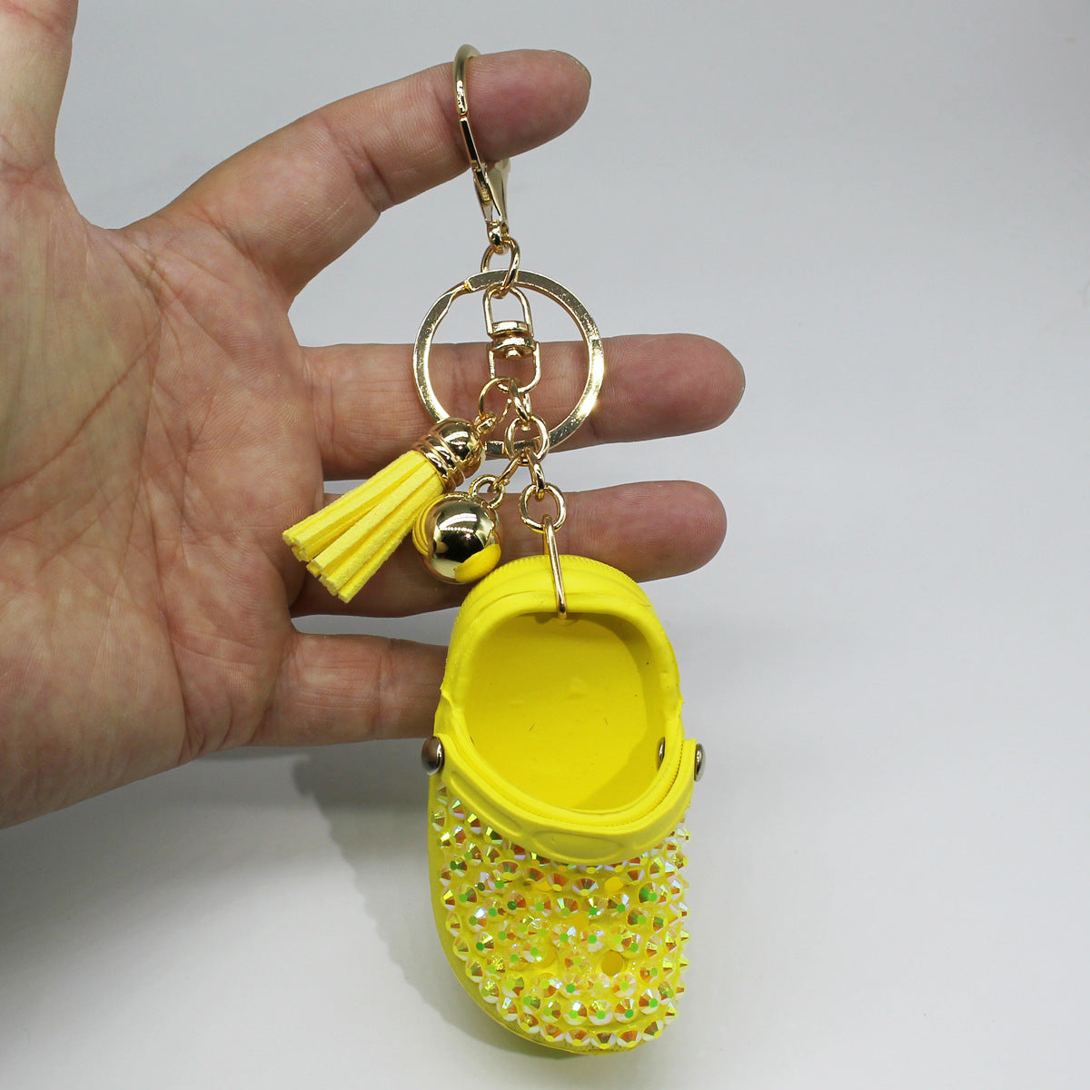 Wholesale Mini Clogs Pendant Colored Diamond Keychain