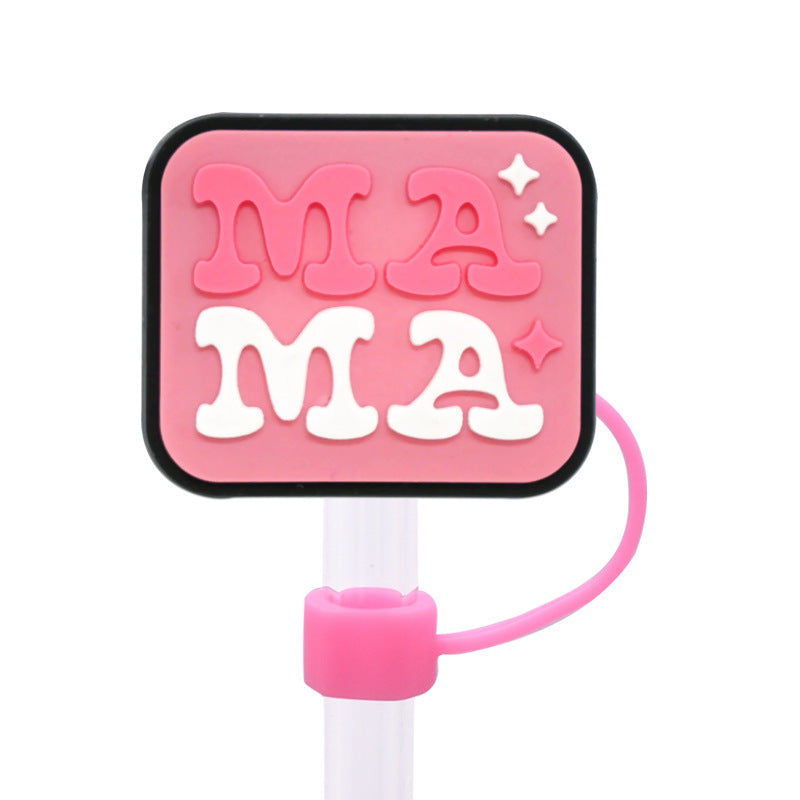 Wholesale Random 100pcs Mother's Day Straw Cover 10MM Straw Tube Cap