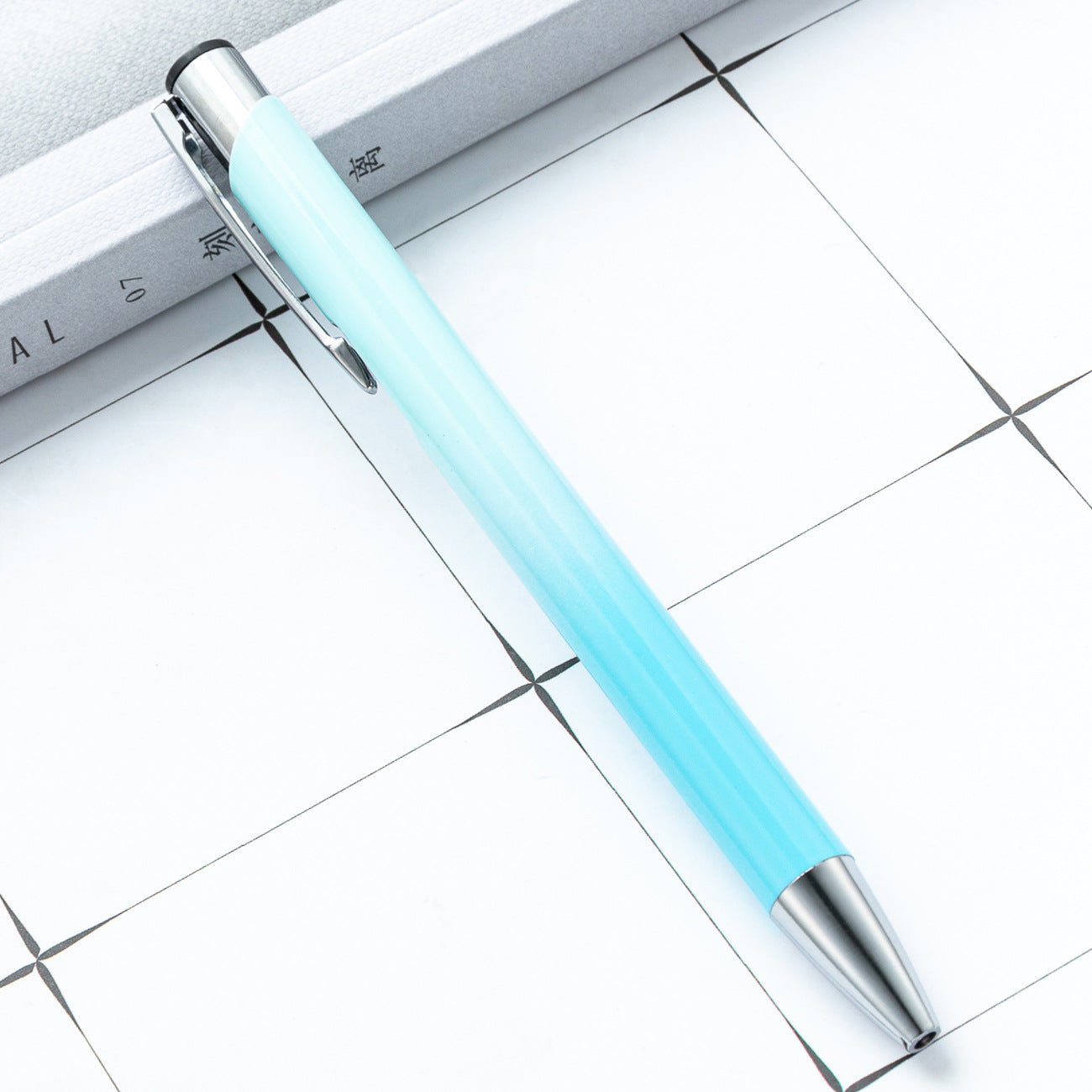 Wholesale Double coil gradient aluminum pen metal push ballpoint pen