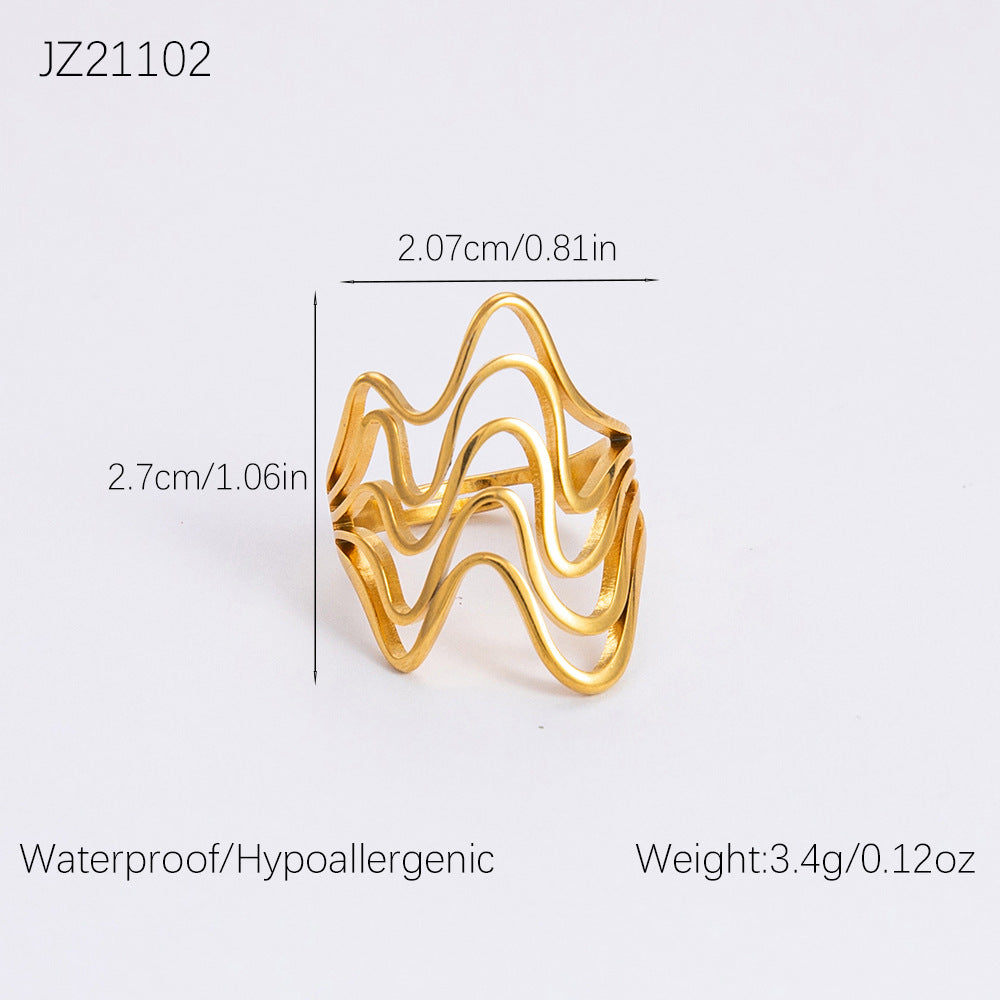 Wholesale Irregular Oval Luxury 18K Gold Rings ACC-RS-YuHui005
