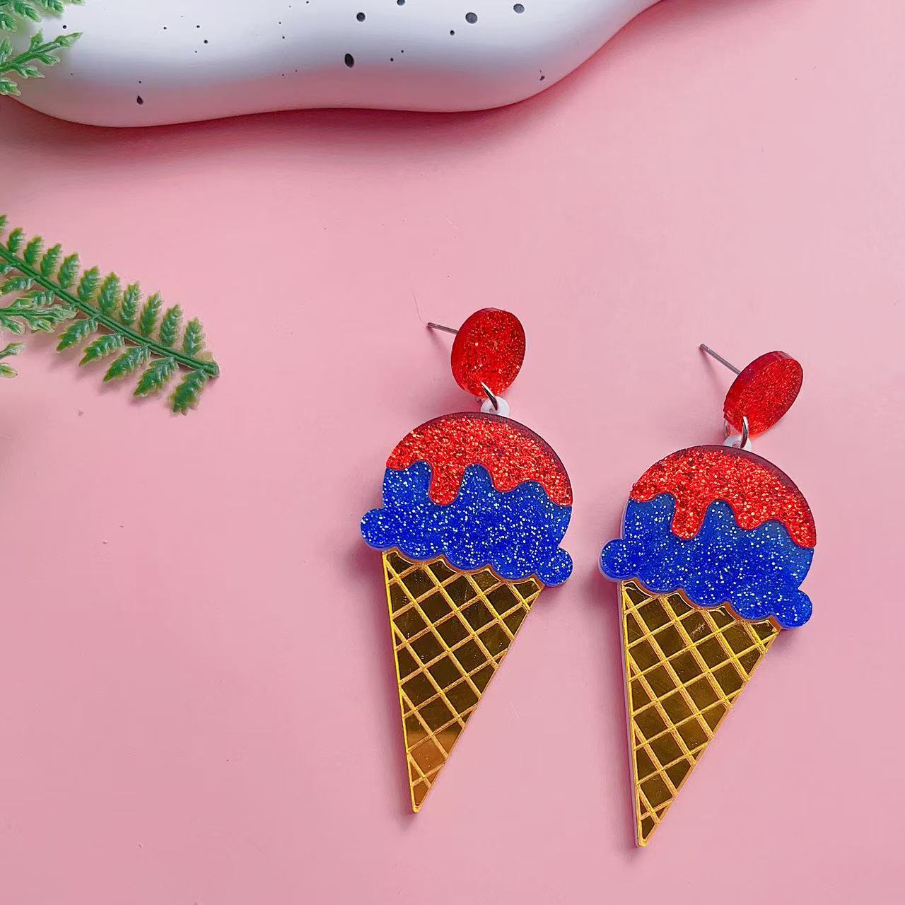Wholesale  acrylic ice cream popsicle long earrings