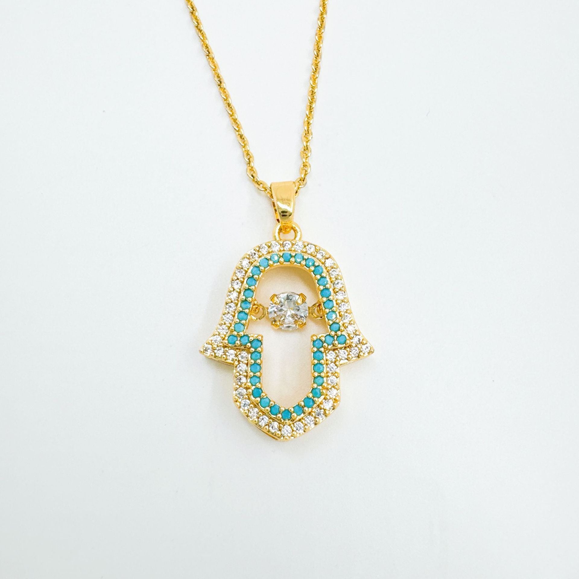 Wholesale Evil Eye Pendant Necklace Gold Plated Zircon Sweet-Cool Style Fashion Accessory
