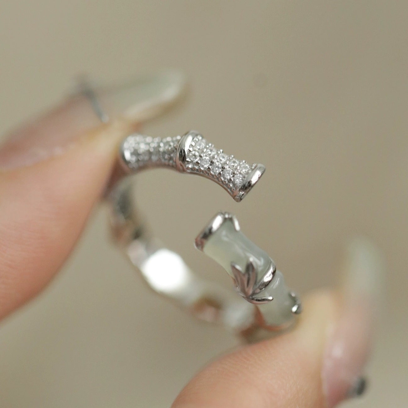 Wholesale S925 Sterling Silver Bamboo Ring