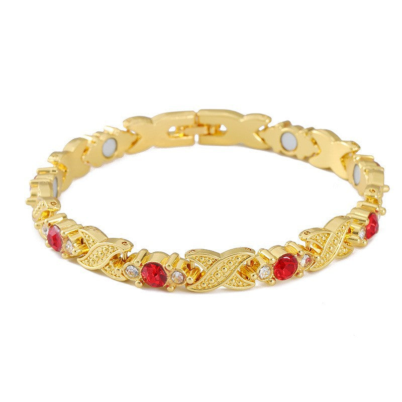Wholesale detachable energy magnet bracelet alloy diamond adjustable bracelet