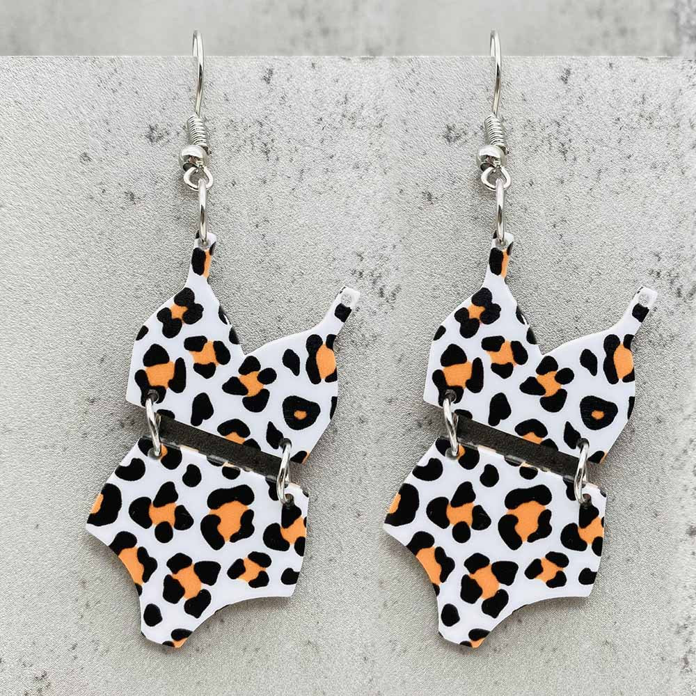 Wholesale Leopard Print Swimsuit Acrylic Earrings ACC-ES-CY019