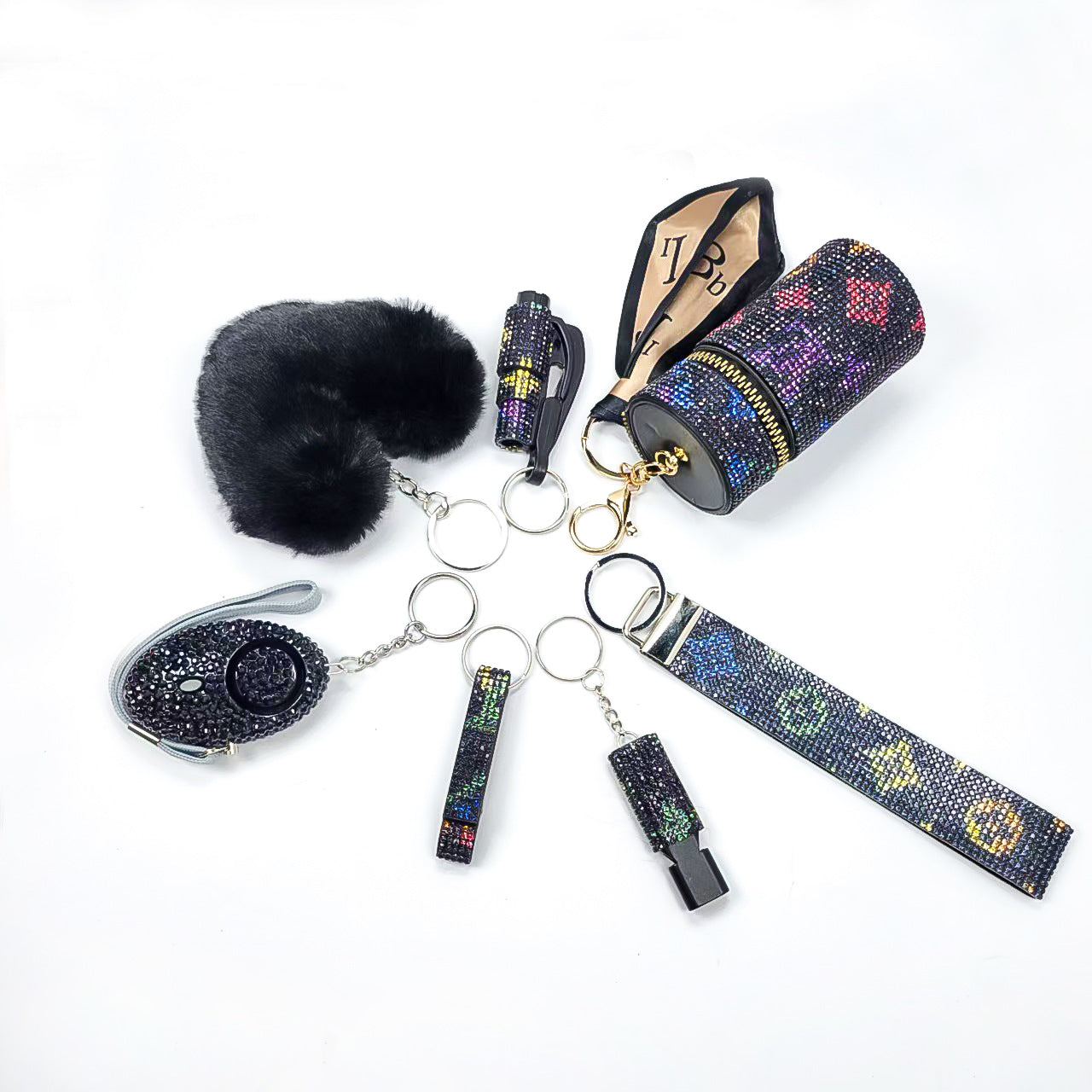 Wholesale  Colorful Outdoor DIY Keychain 7-piece Set Jewelry Accessories Keychain