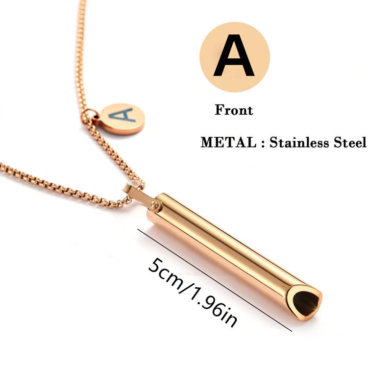 Wholesale Whistle with Letters Stainless Steel Pendant Necklaces ACC-NE-MS033