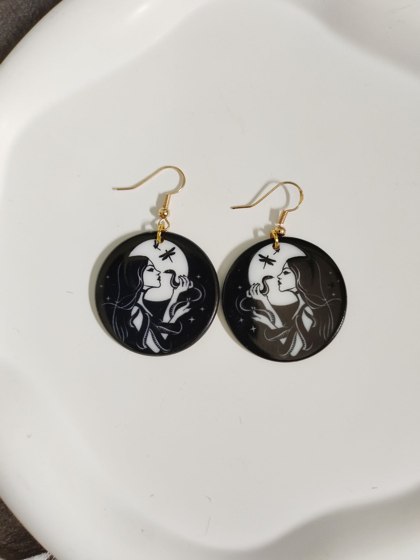 Wholesale   double-sided printing acrylic  earrings