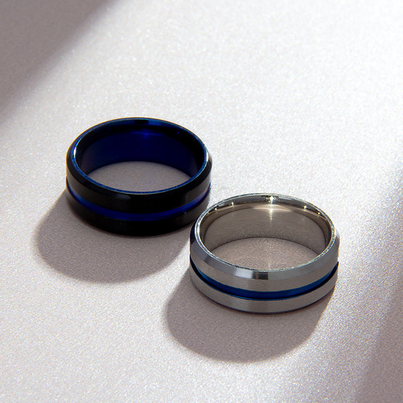 Wholesale  stainless steel men's electroplating two-color ring