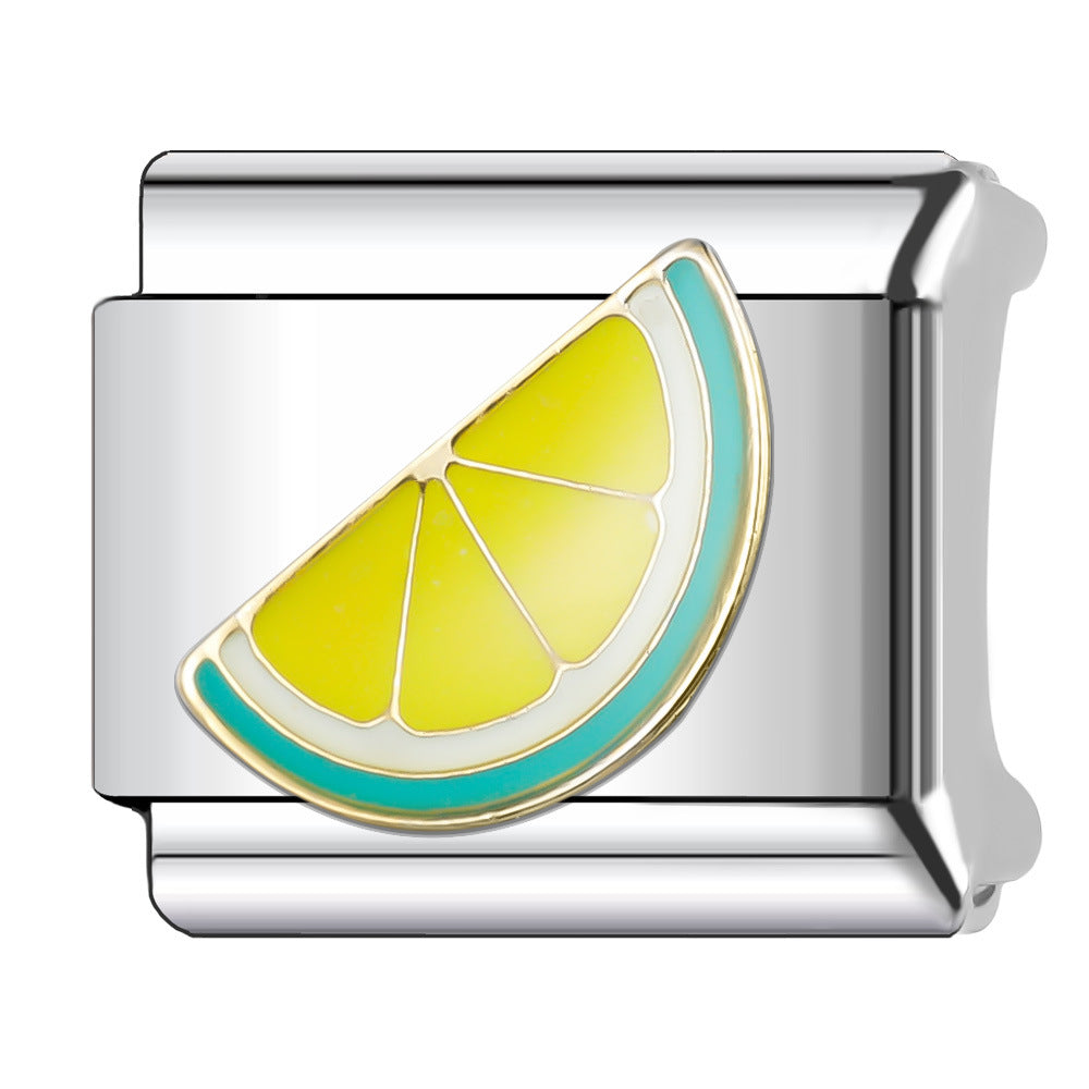 Wholesale Italian Charm Bracelet 9mm DIY Splicing Fruit and Vegetable Series  Stainless Steel Composable Bracelet