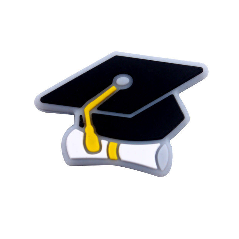 Wholesale 10pcs Graduation Season Cartoon Silicone Focus Beads DIY Beading Accessories ACC-BDS-GuangTian014