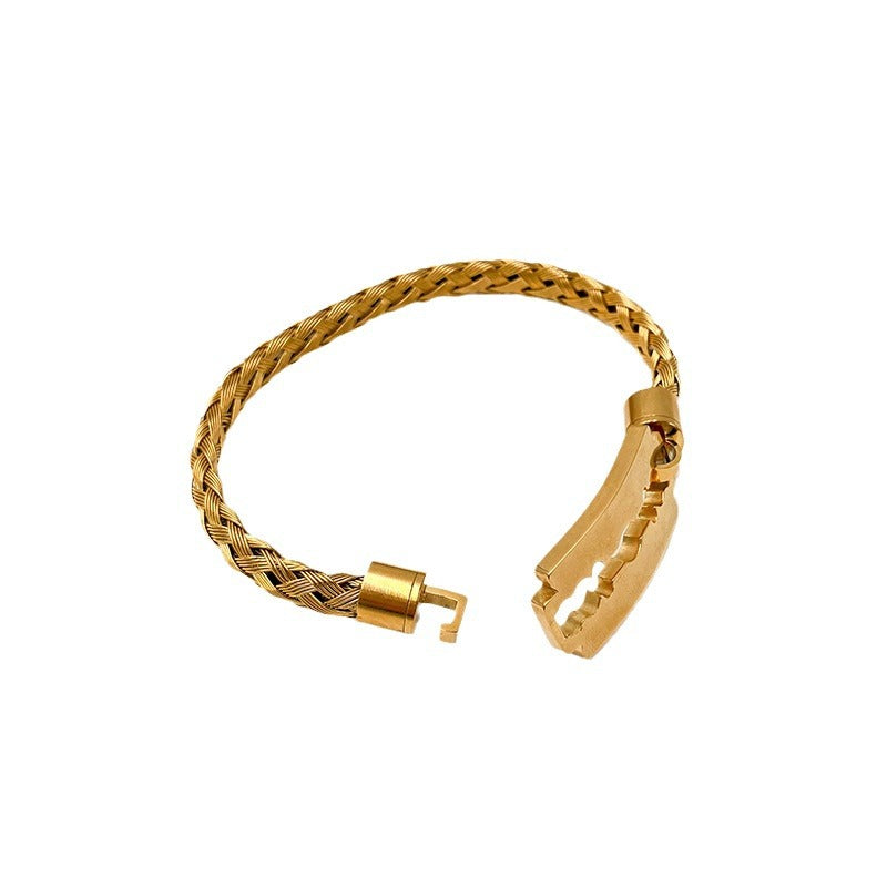 Wholesale stainless steel twist woven cross 8-word bracelet