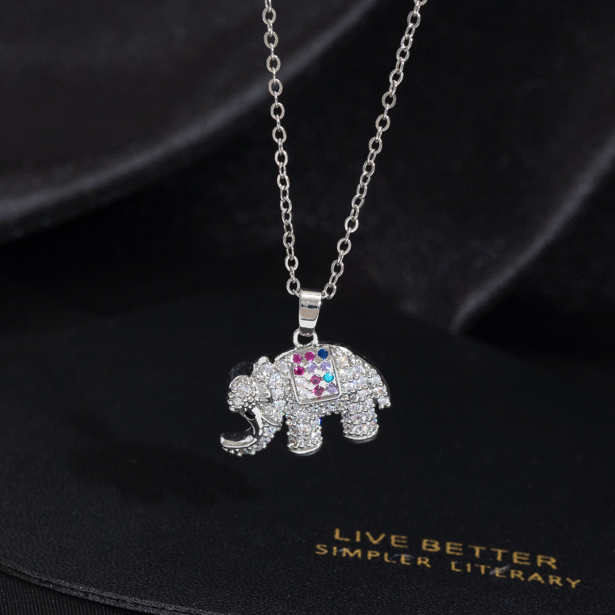 Wholesale Copper Zircon Elephant Pendant Necklace O Chain Collarbone Jewelry Fashion Accessory For Everyday Boutique Resale