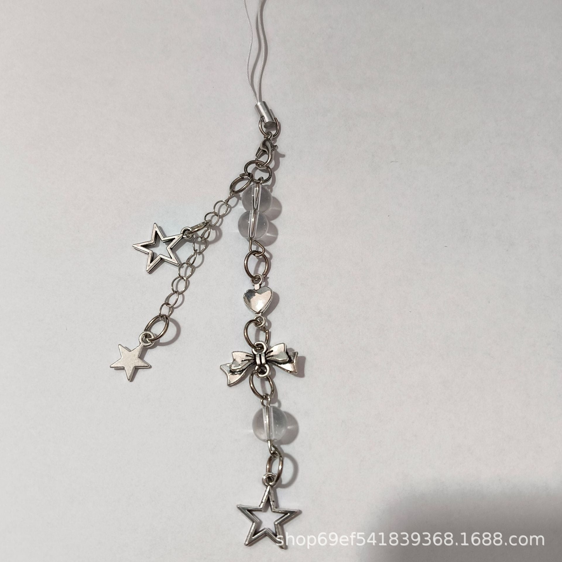 Wholesale All-match  Heart silver Star Bow Keychains