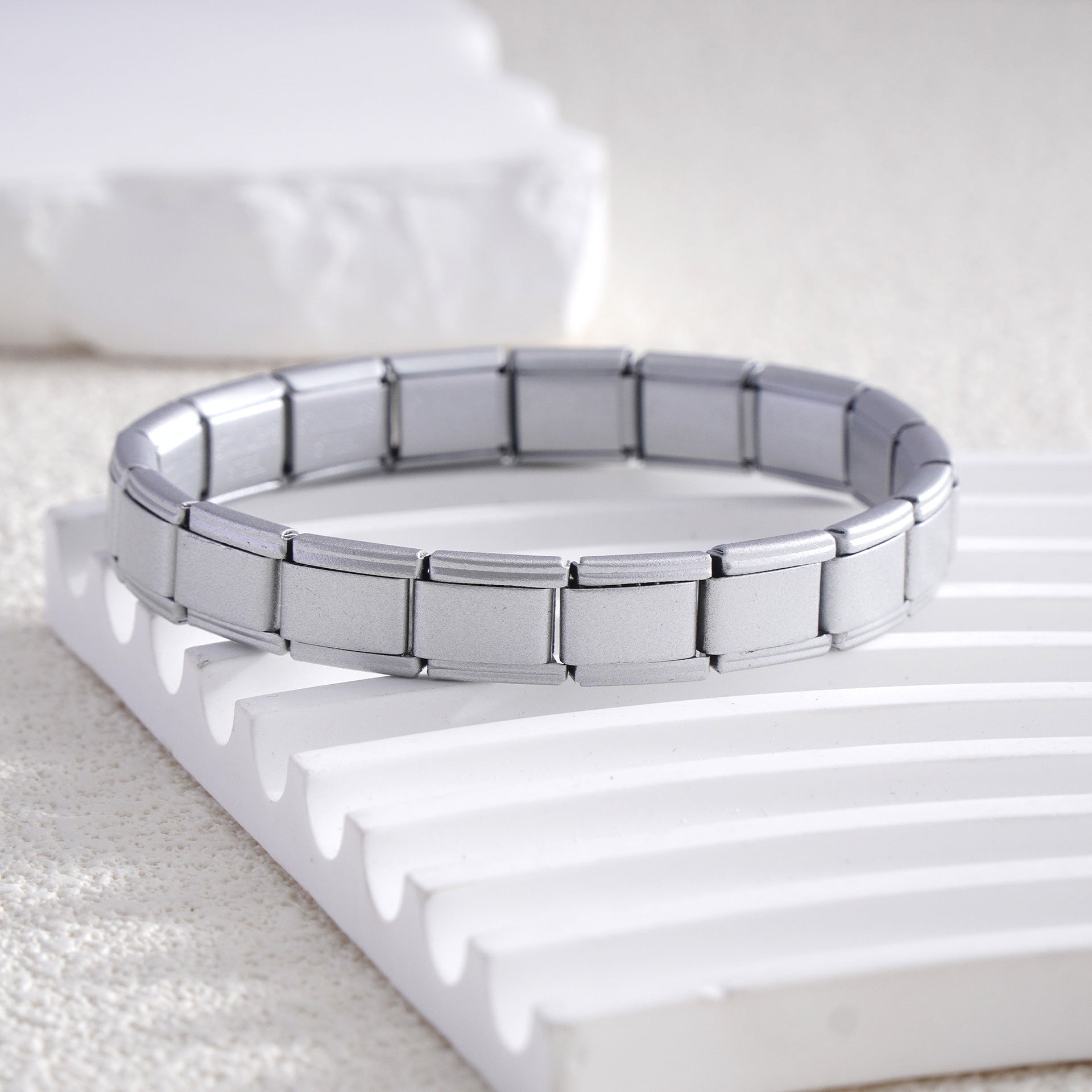 Wholesale Italian Charm Bracelet 9mm DIY Splicing Solid Color Stainless Steel Composable Bracelet