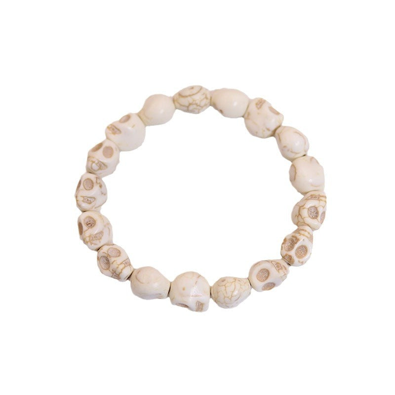 Wholesale skull synthetic turquoise bracelet punk style retro bracelet ACC-BT-Shuxin002