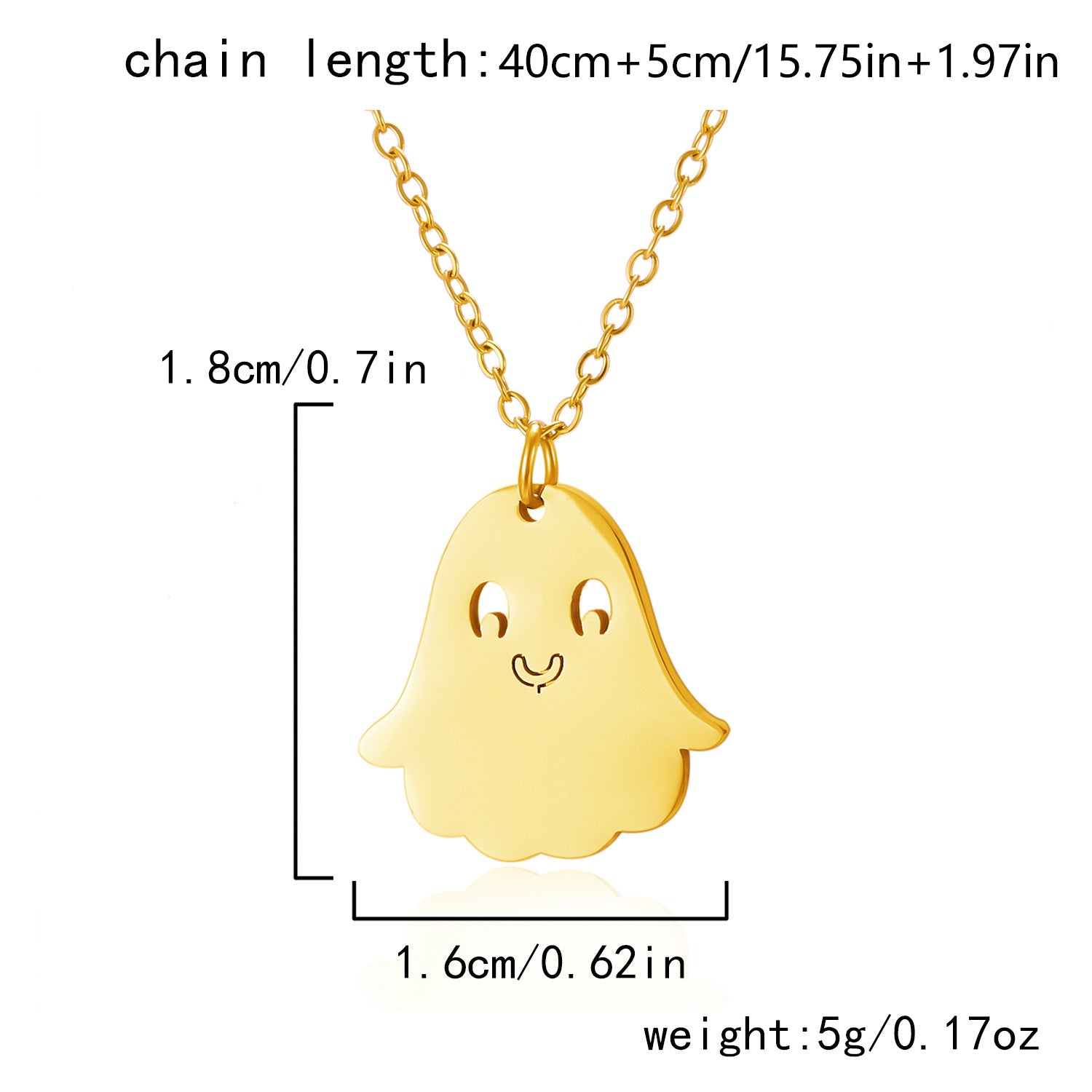 Wholesale Stainless Steel  Ghost Necklace Pumpkin  Pendant Trendy Jewelry Accessory