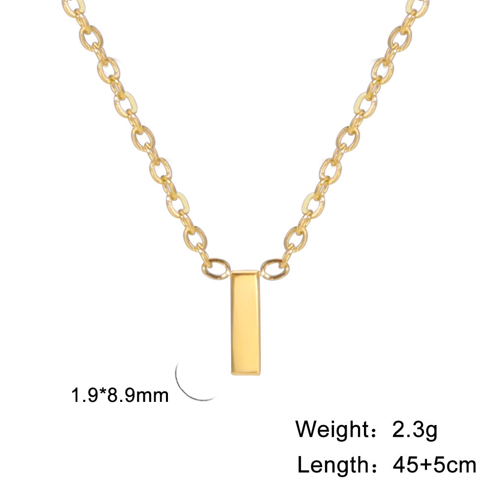 Wholesale Letter Gold 18k Real Gold Electroplated Stainless Steel Necklace