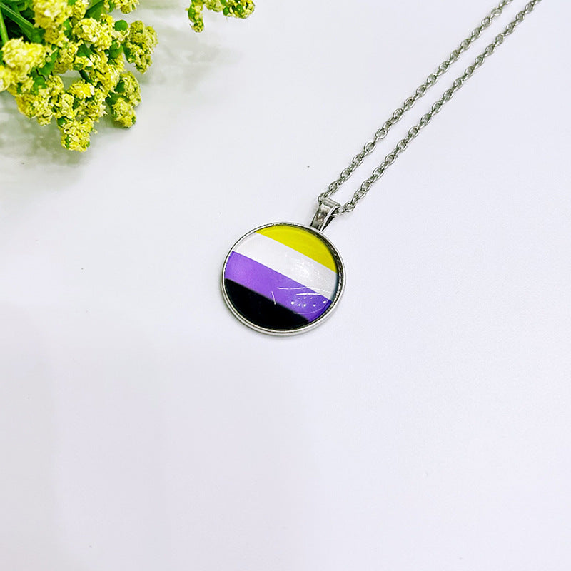 Wholesale Rainbow Flag Same-sex Six-color Pendant LGBT BraveLove Necklace ACC-NE-Guangg001