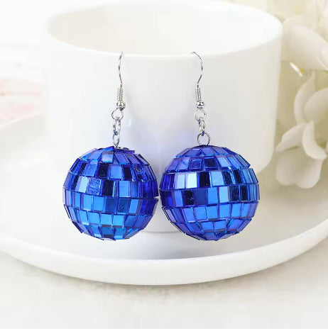 Wholesale American retro disco earrings disco laser light ball earrings
