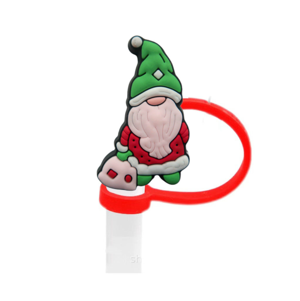 Wholesale 10pcs Christmas Series Cute Cartoon Party  Straw Cover Straw Tube Cap