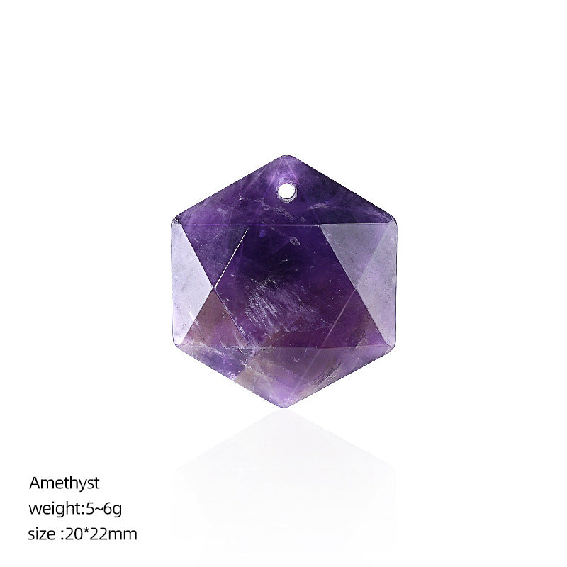 Wholesale Six Pointed Star Amethyst Natural Stone Pendant DIY Jewelry Accessory Boutique Gift For Resale