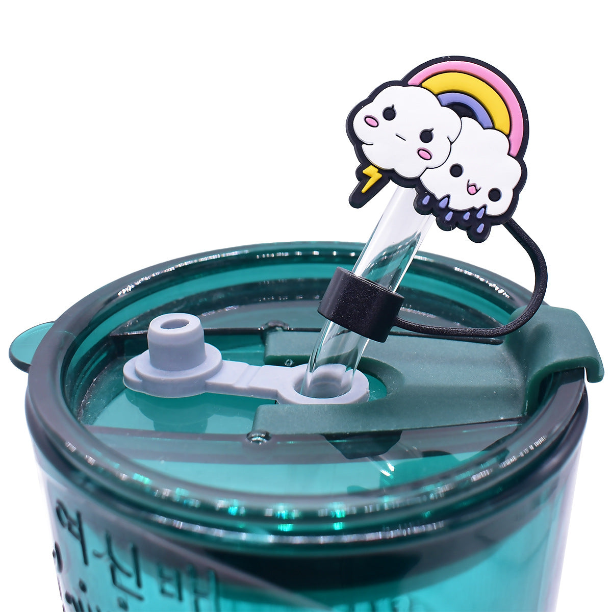 Wholesale Random 100pcs Weather Series Straw Tube Cap 10mm Soft Glue Straw Decoration Straw Cover ACC-SCR-RYY041