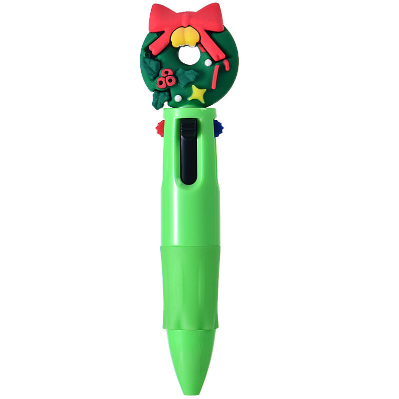 Wholesale Cute cartoon Christmas four-color ballpoint pen